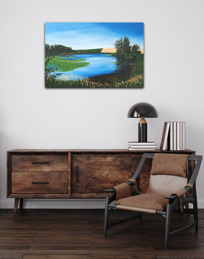 The Still Heart of Summer | Original Artwork | Landscape Painting | 24"x36" | Oil On Canvas