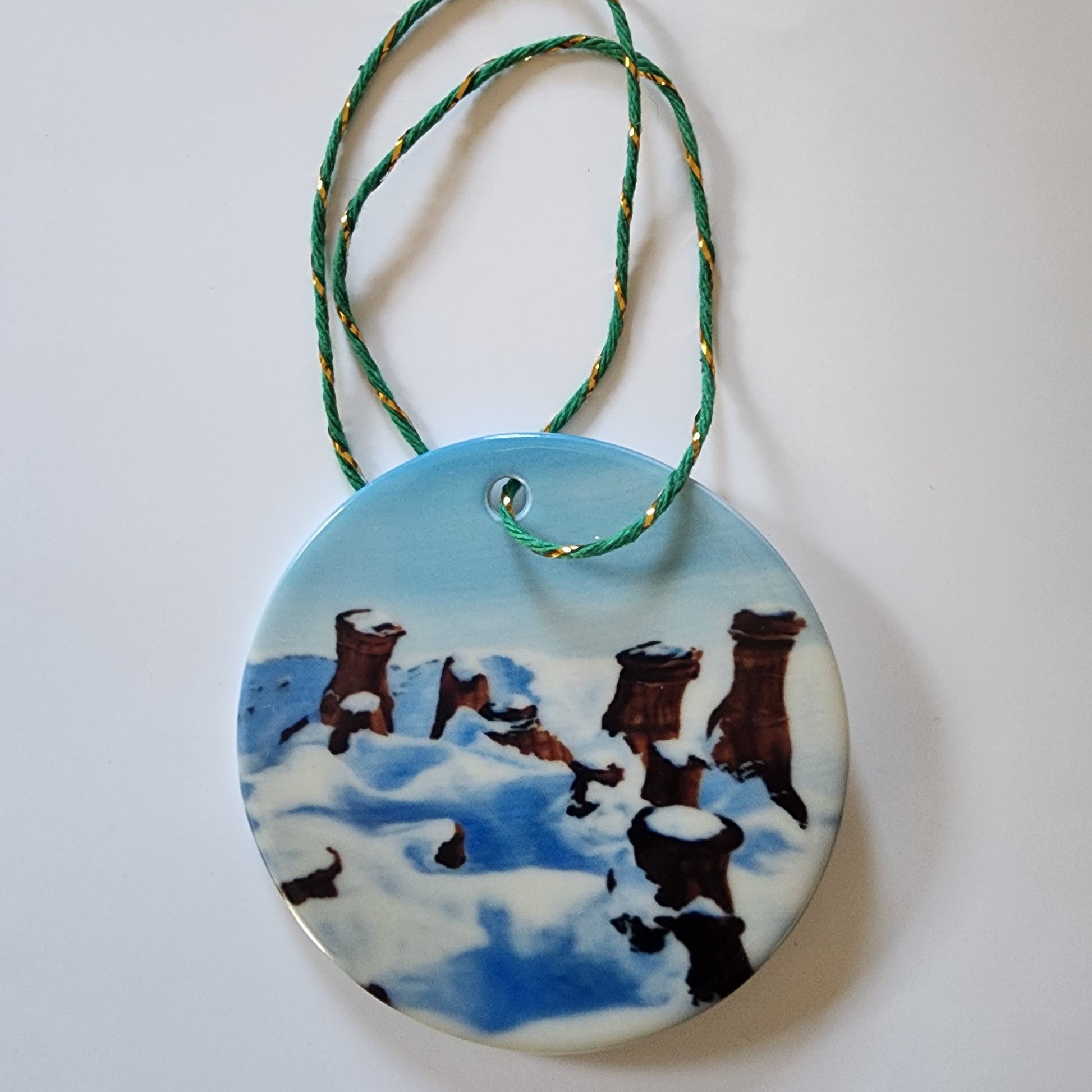 Hoodoos Blanketed In Snow Ceramic Ornament