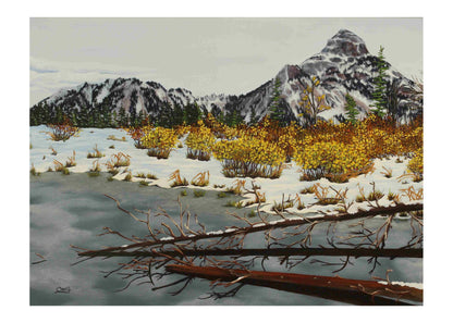 Exshaw First Snow Original Art Greeting Card