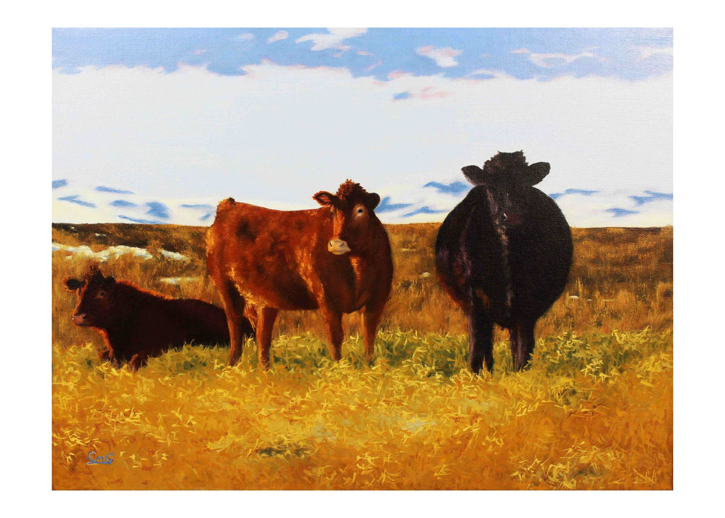 Out To Pasture Original Art Greeting Card