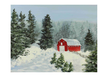 Tranquil Valley Original Art Greeting Card